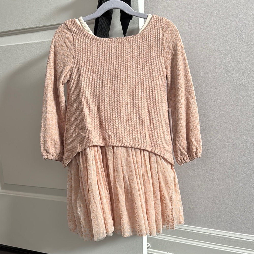 Pippa & Julie Blush Knit and Lace Dress